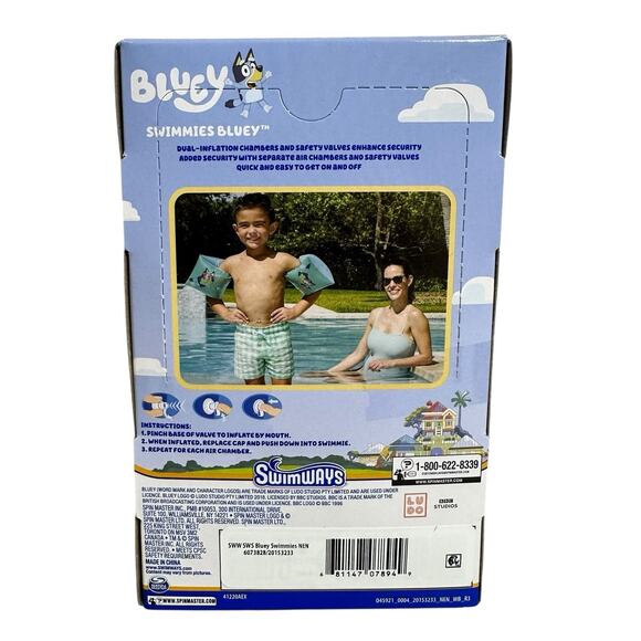 SwimWays Bluey Swimmies Unisex Arm Floaties for Kids Age 3 to 5 New - Picture 7 of 8